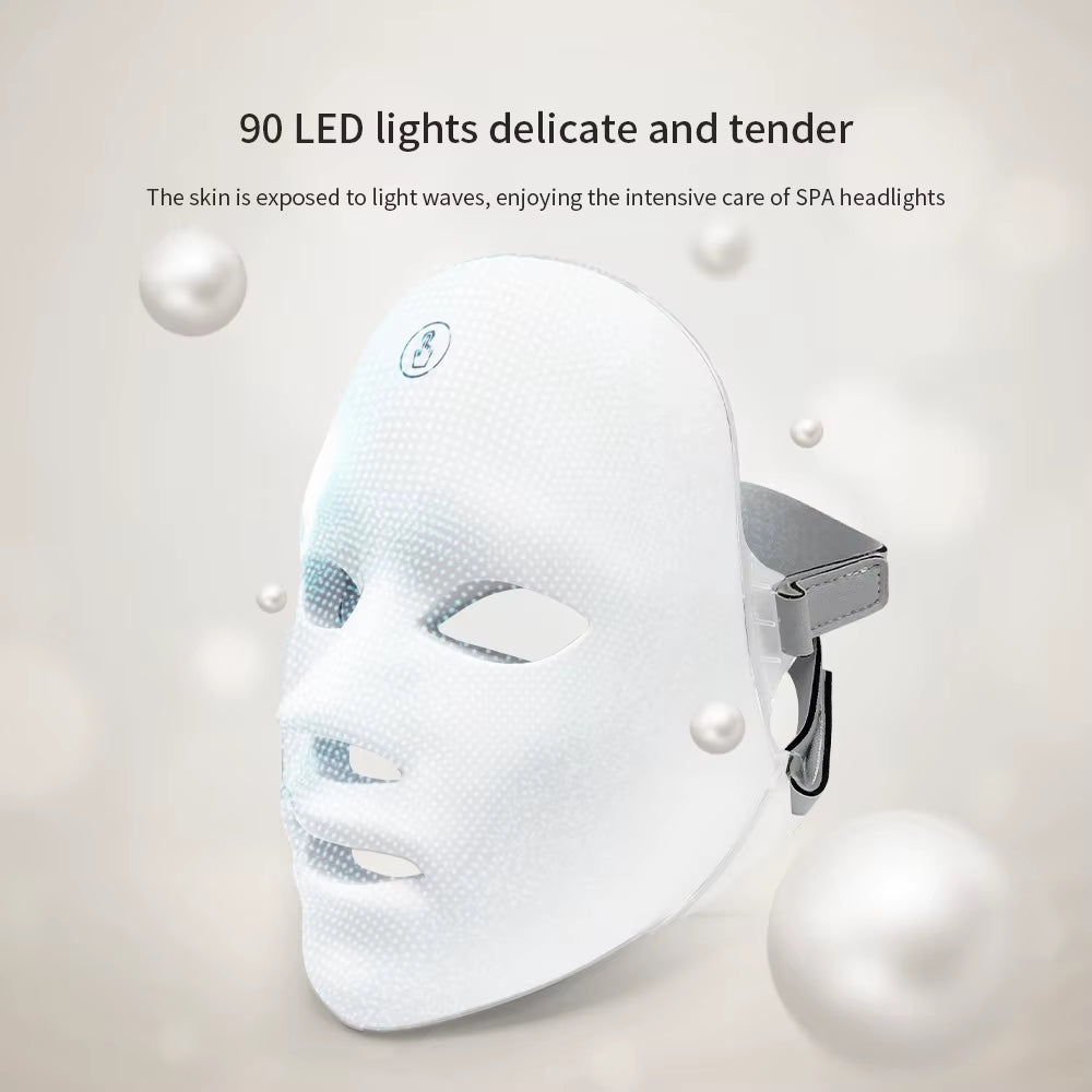 Facial Mask LED Red Light Therapy Face Mask 7 Colors Photon Radio Frequency Skin Rejuvenation Tightening Skin Care Tool